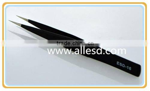 Black Cleanroom Antistatic Stainless Steel Tweezer