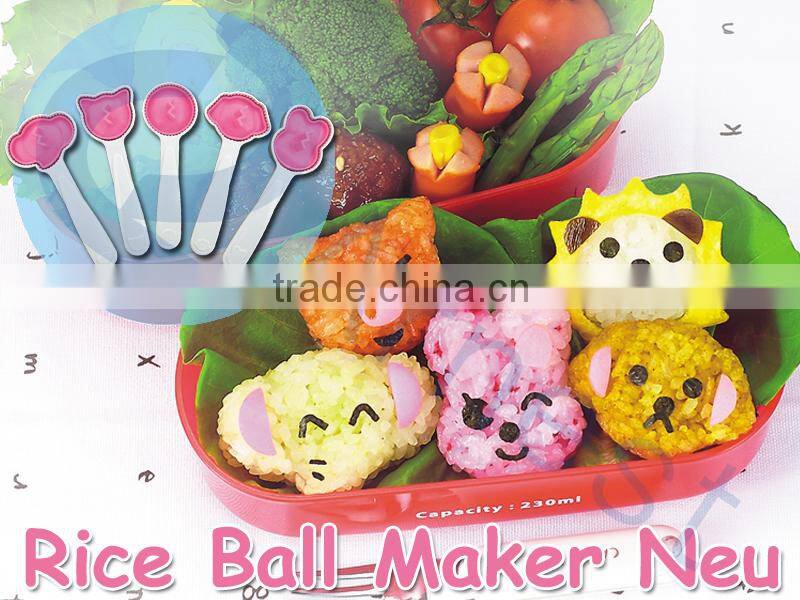 kitchenware cookware cooking utensils kids equipments lunch bento tools sushi animal 5 rice ball onigiri molds set 75457