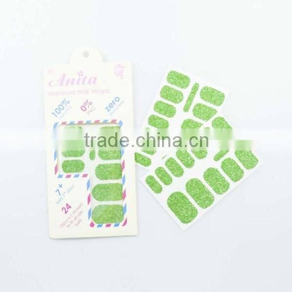 Custom sexy green 3D nail art sticker caviar nail arts mini beads 14 day nail decals nails factory