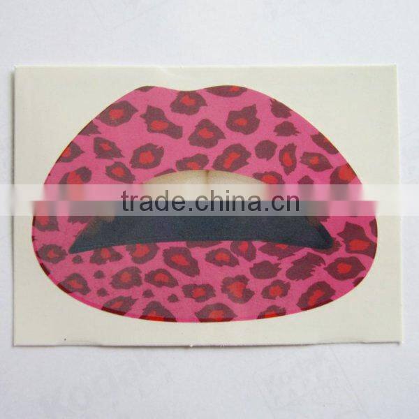 Custom silver bling glitter lip temporary tattoo sticker art tattoo sticker factory