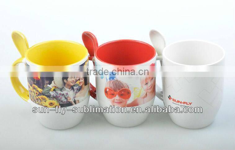 Spoon mug with coating for sublimation
