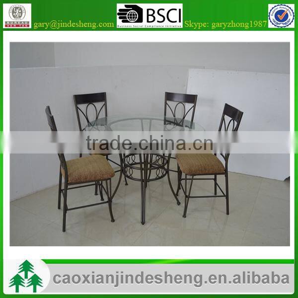Dining room furniture metal frame marble/MDF/ glass top, powder coat dining table and chair