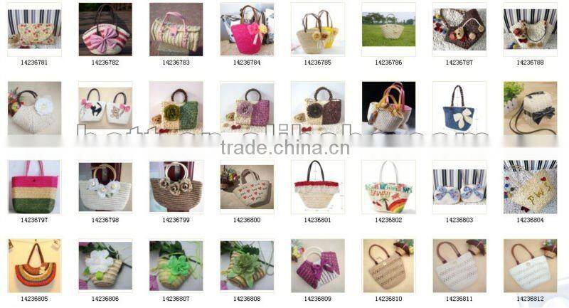 fashion lady kitty design straw bag beach bag