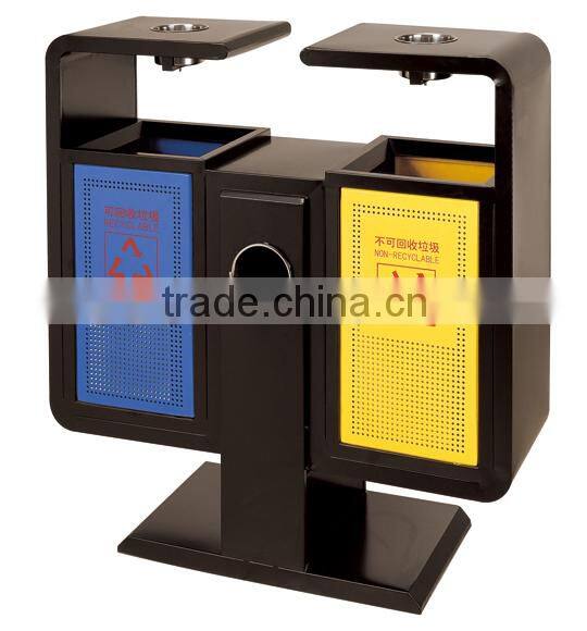Outdoor Segregated Metal Color Eco-friendly Waste Bin/Garbage Bin/Rubbish Bin