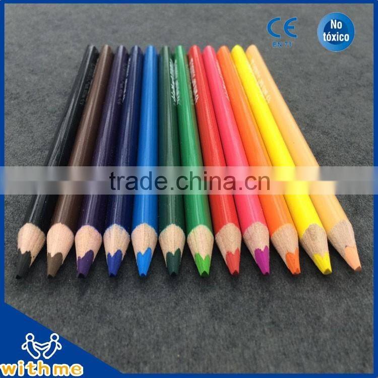 12pcs 7 inch jumbo triangular wooden color pencil