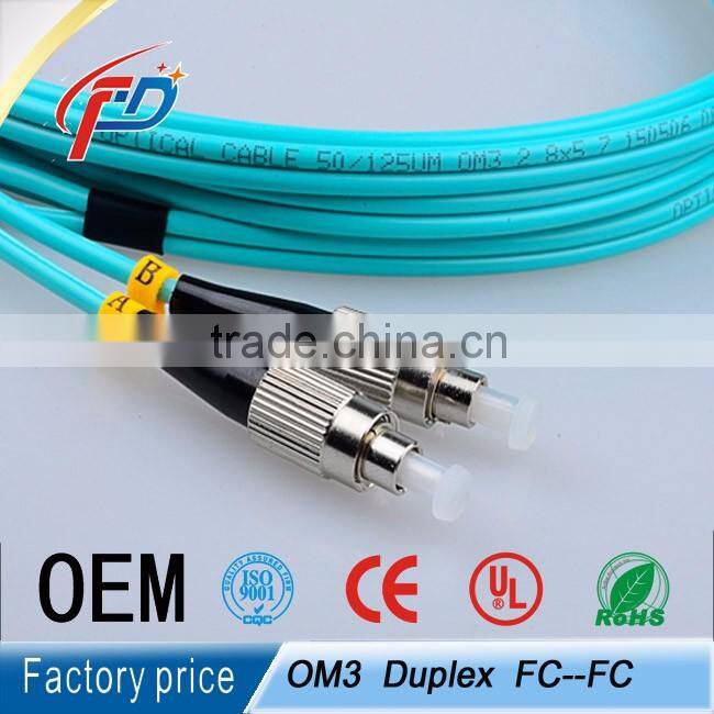 FC/PC-FC/PC duplex 3M 10G om3 50/125 3.0mm pvc/lszh fiber optiic