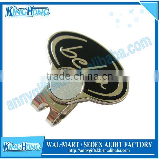 Wholesales custom golf black mini magnetic golf ball marker hat clip