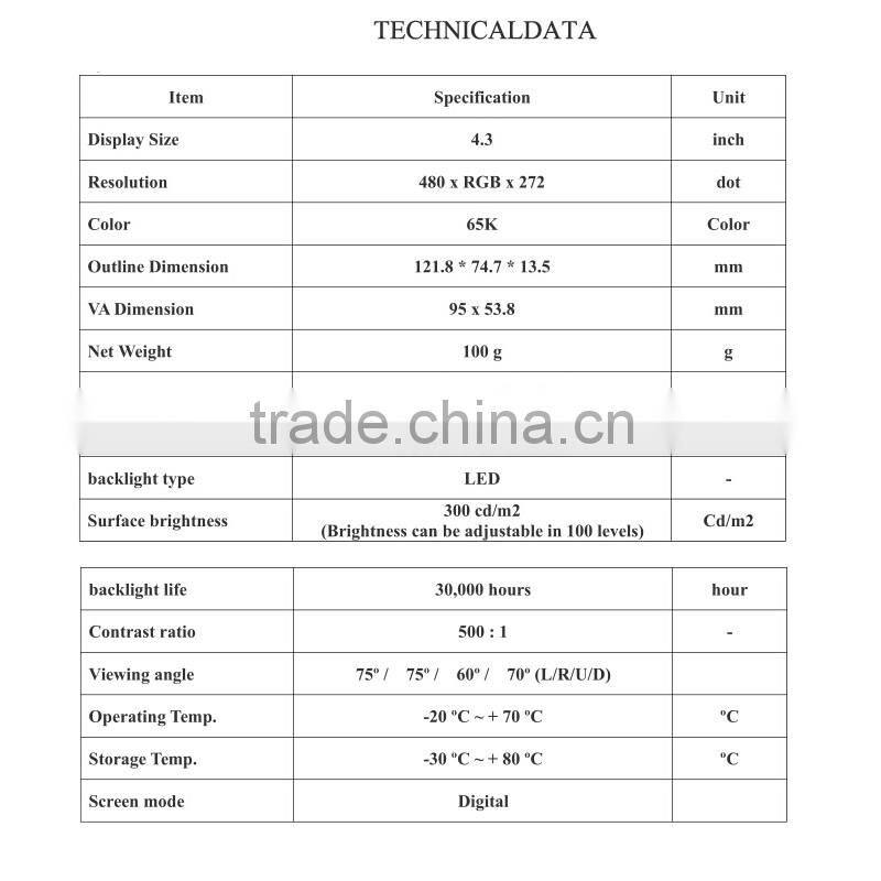 4.3 inch lcd module with rs232 to rs485 Controller Board Industrial real-time FORTRAN
