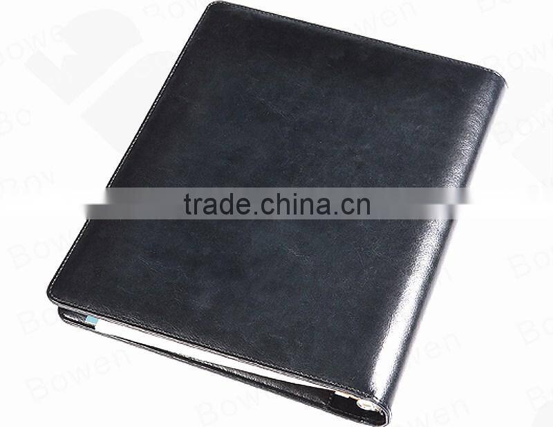 leather folder with card holder&A4 loose leaf folder&document folder