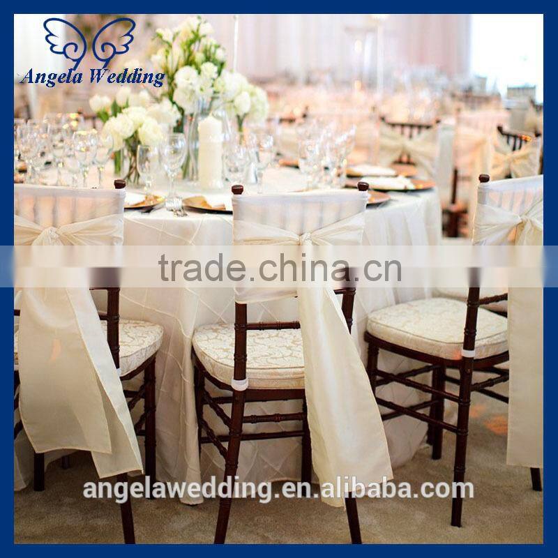 SH011A Wholesale cheap popular wedding polyester ivory satin chair sash