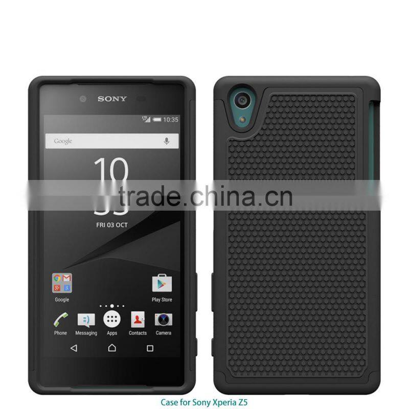 2015 new products TPU+PC Football Pattern Case for sony xperia z5 case factory price