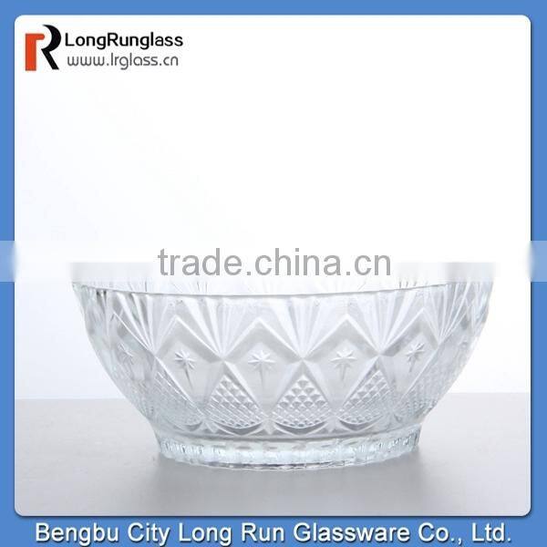LongRun 6oz new design carved pattern clear glass bowl