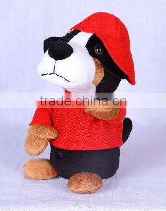 Battery operated singing and dancing stuffed plush toy break dancer Dog