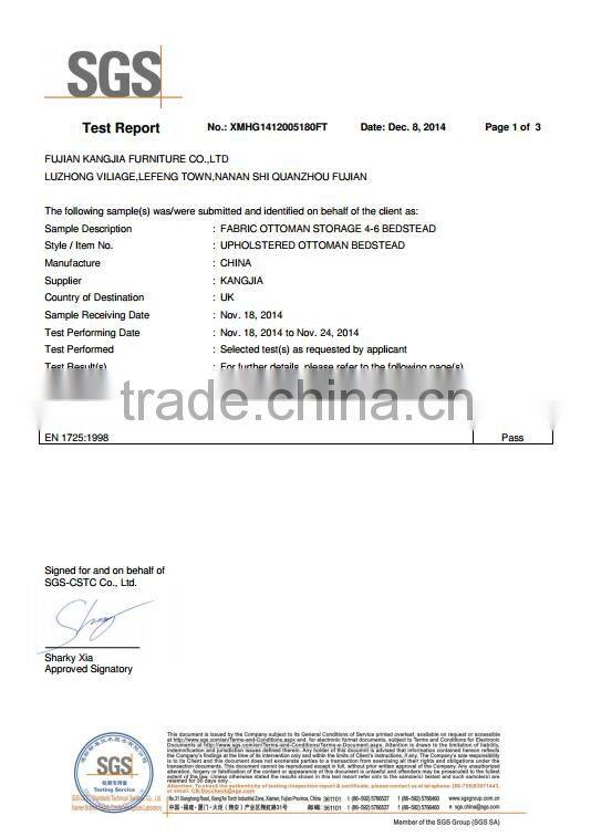 Concise Style Pulled Line Feature Fabric Double Bed