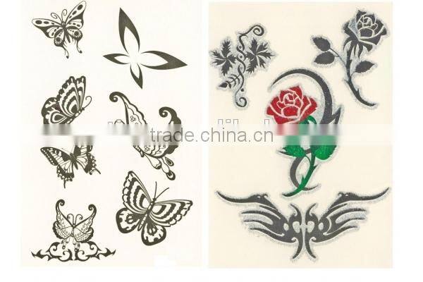 280 special design butterfly glitter body transfer tattoo stickers
