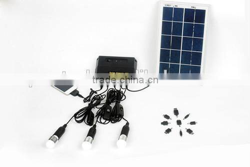 6W Portable DC Solar Home Lighting System with mobile charging function(SD-6W)