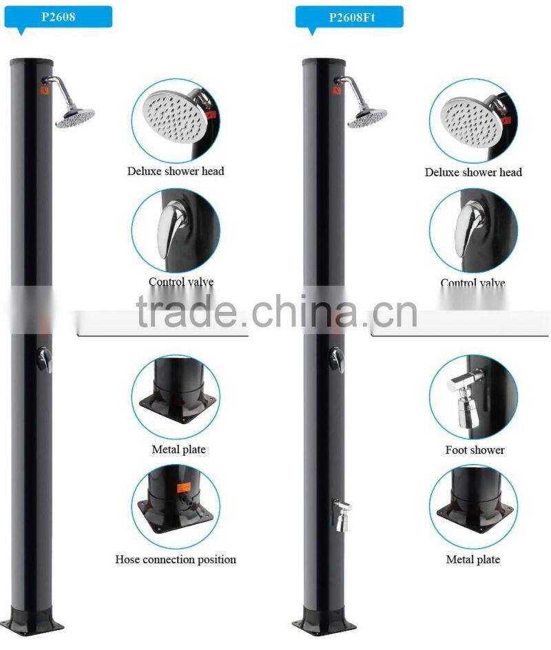 2 Section Poolside Solar Shower for Backyard Pools Spas Saunas