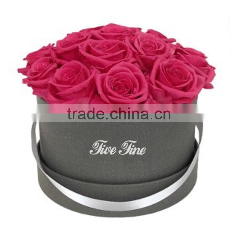 Round fabric Flower boxes with ribbon bowknot