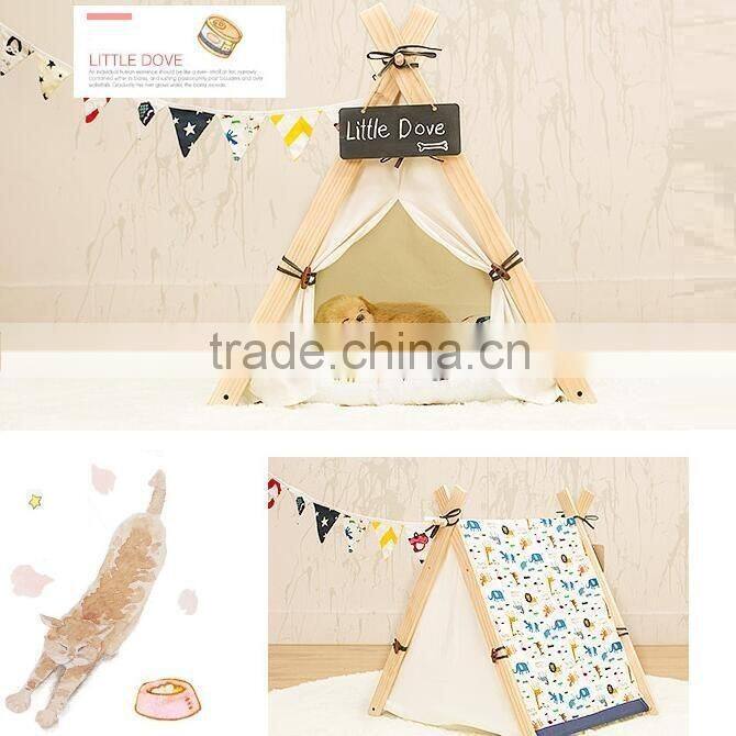 Foldable Indoor Wooden House For Pet Dog Cat Tent