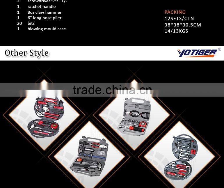 8'' Adjustable wrench 9'' water pump plier 7'' combination plier insultaion tape testing pen flashlight