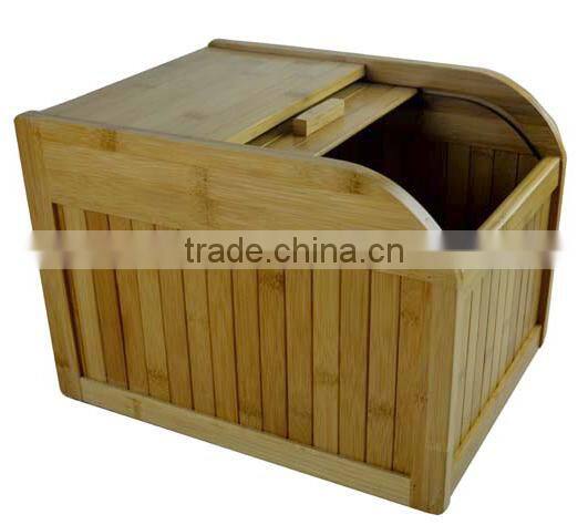 DX005/ Bamboo Oddment Rice Rolltop Rolling Box Storage Bin