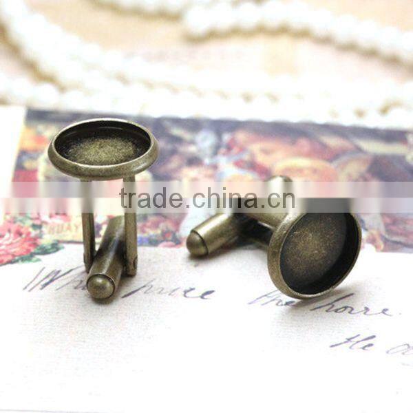 Top Quality Copper Antique Bronze Plated Retro Cuff Link Blanks