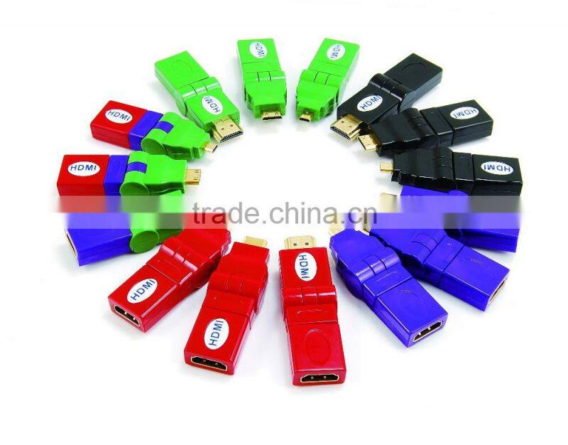 HDMI female to MINI male adapter rotating 180 degree