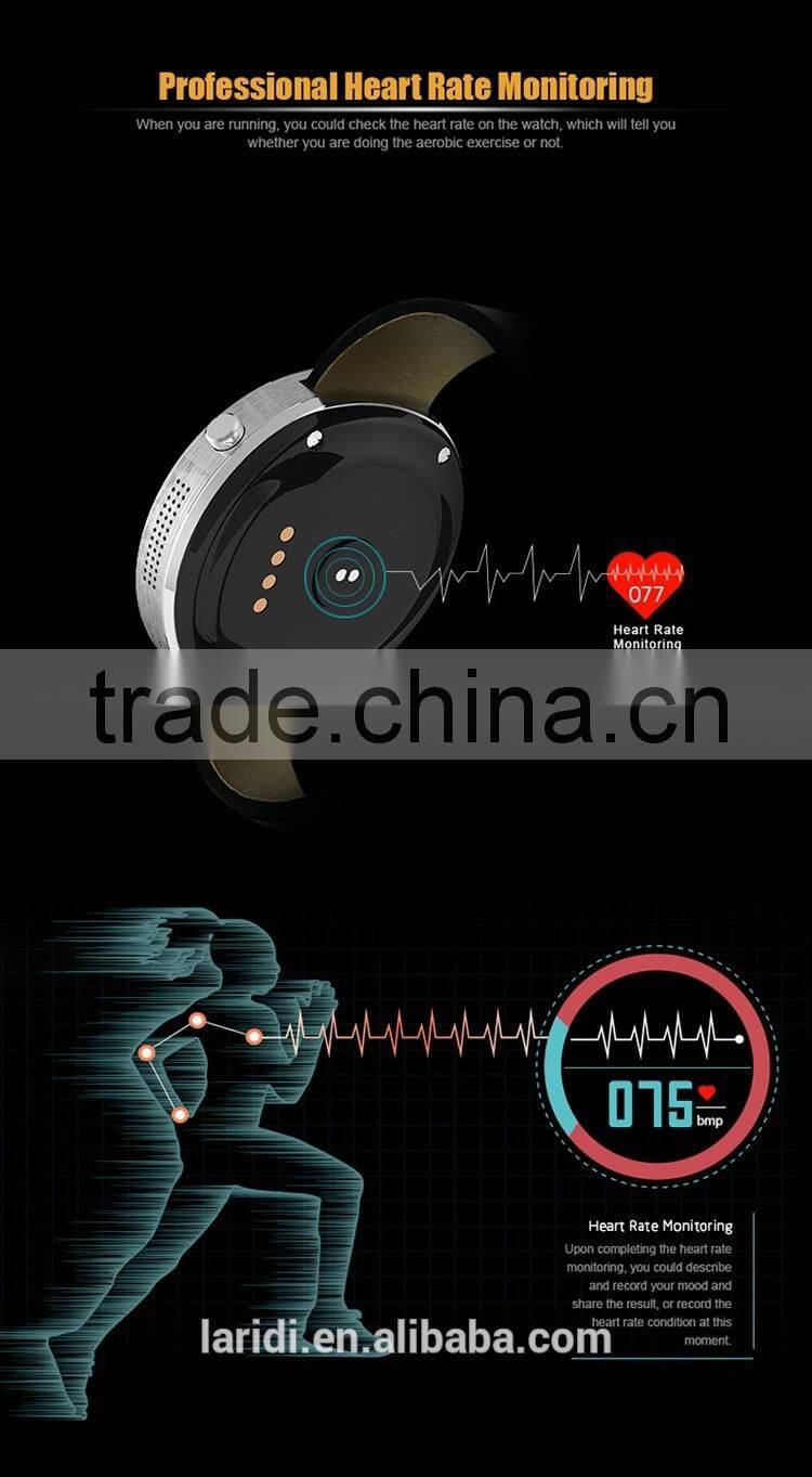 2015 New leather DM360 bluetooth smart watch for full hd 1080p porn sex video android and IOS support pedometer