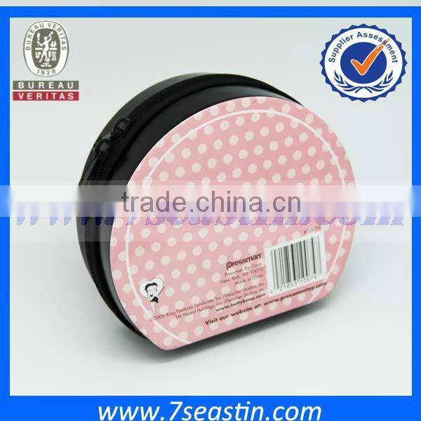 two pieces tinplate with zipper DVD tin case, CD bag box wholesale