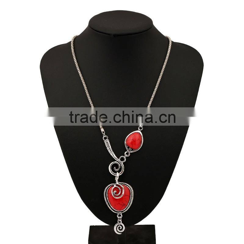 Fashion jewelry snail peach heart statement necklace