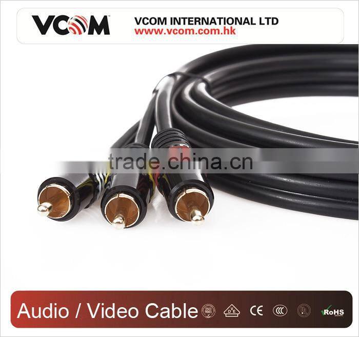 2015 Top Selling RCA Cable 1.8m 3RCA Jacks to 3RCA Jacks