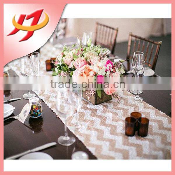 Cheap glitter shiny gold sequin laser cut felt table runner