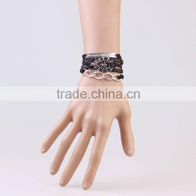 MYLOVE black braided bracelet cool jewelry for men wholesale MLBZ027