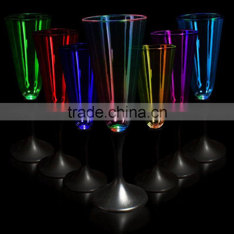 plastic high quality Led champagne glass and led light up champagne glasses