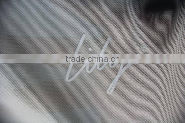 2015 customized logo printed custom size high quality soft white mesh drawstring packing bag