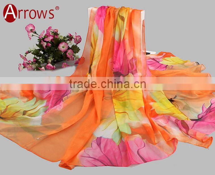 Infinity Chiffon 100% Polyster Silk Imitated Fabric Material Women Girls Scarves and Shawls Wrap With Printed Patterns