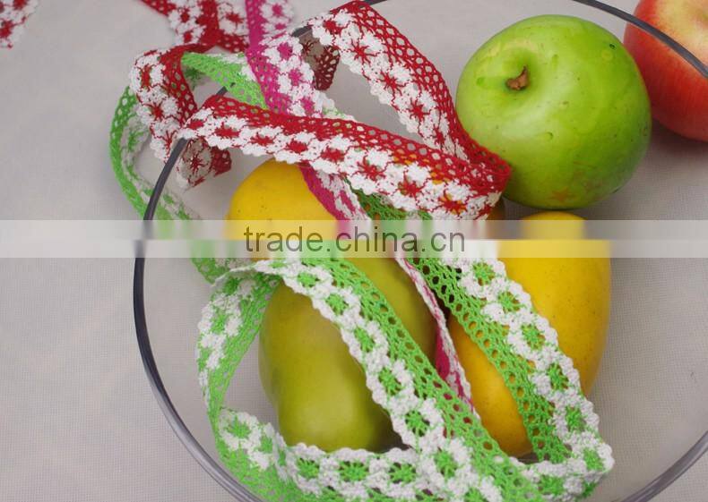 2016 green african guipure Cotton ribbon trim crochet accessories lace c250106