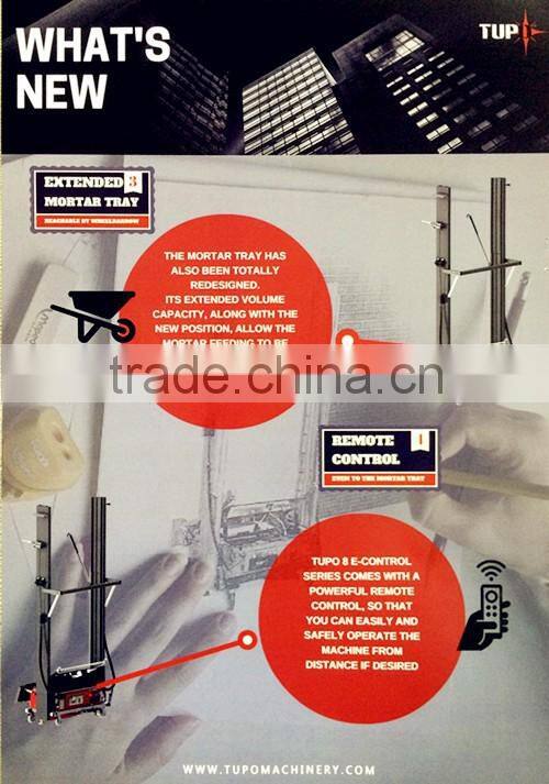 Tupo 8 hydraulic type construction machinery rendering machine cement motar plastering /factory outlet with CE Certification