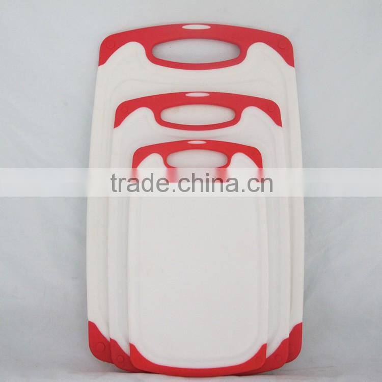 Custom Color Plastic Cutting Board, Dishwasher Safe 3 Piece Kitchen Cutting Boards Set Large with Juice Groove Lip