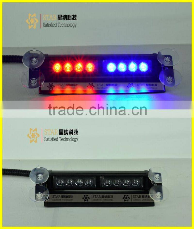red and blue led police strobe visor light