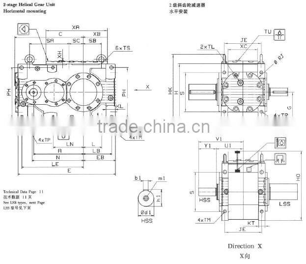 China made high capacity Guo mao GMC series rpm motor speed reducer gearbox