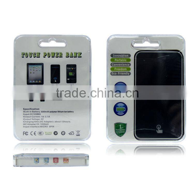 New design colourful fashion portable usb power bank 6000mah Touch Screen Power Bank