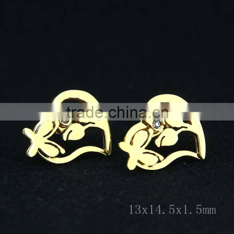 heart shape stud earrings women hot selling high quality