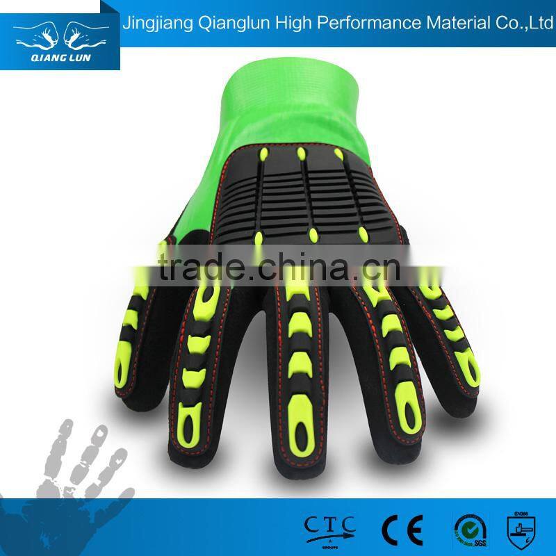QL knitted hand firm grip mechanic rubber gloves
