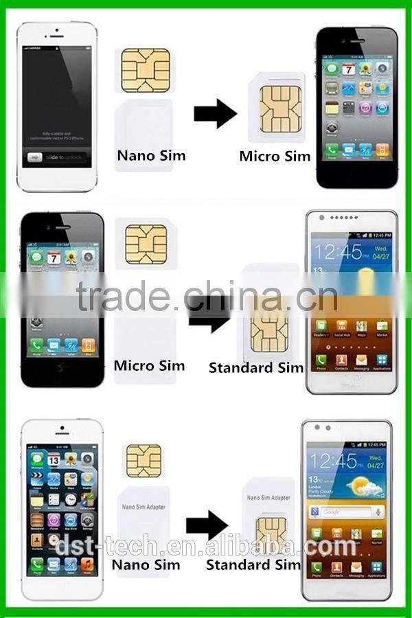 High Quality 5 in 1 Nano Sim Card Adapters Standard Sim Card & Tools for iPhone