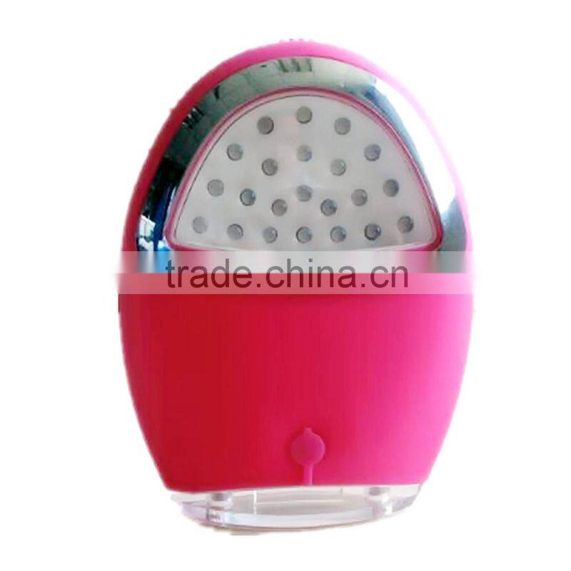 LED Light Vibration Face soft slicon Brush/Bubble-free Cleansing Gel