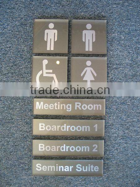 30x8 frosted wall mounted acrylic directional sign with digitally printed text