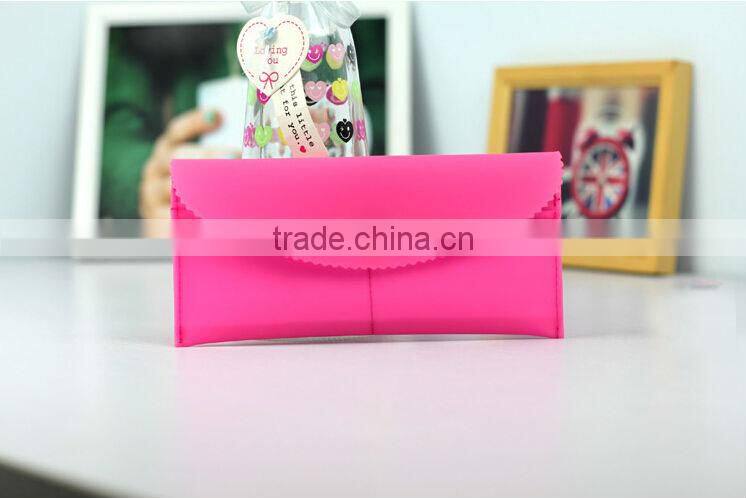 New Cheap Candy Color Plastic Wallet ID Credit Card Holder Business Case Phone Purse Ladies
