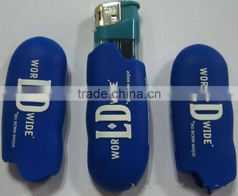 Injection embossed logo silicone lighter holder