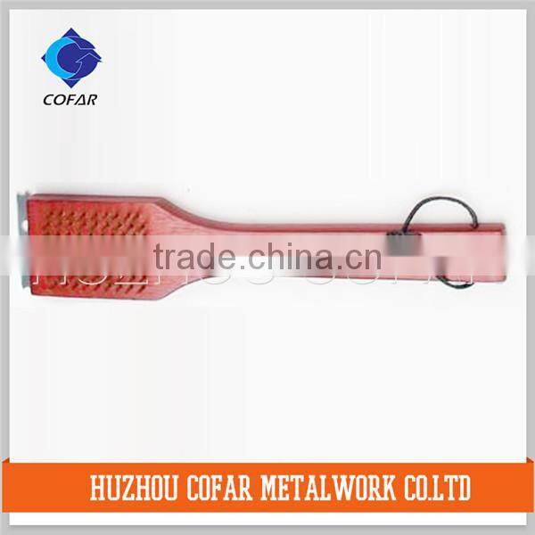 High quality wooden handle wire snap on bbq grill tool set